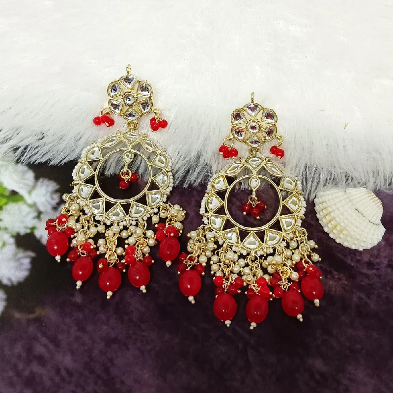 women’s hoop earrings-Darshana Jewels Gold Plated Kundan Dangler Earrings