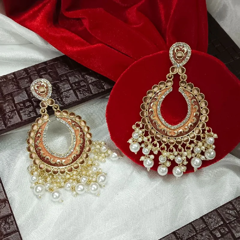 women’s party earrings-Darshana Jewels Austrian Stone Gold Plated Dangler Earrings