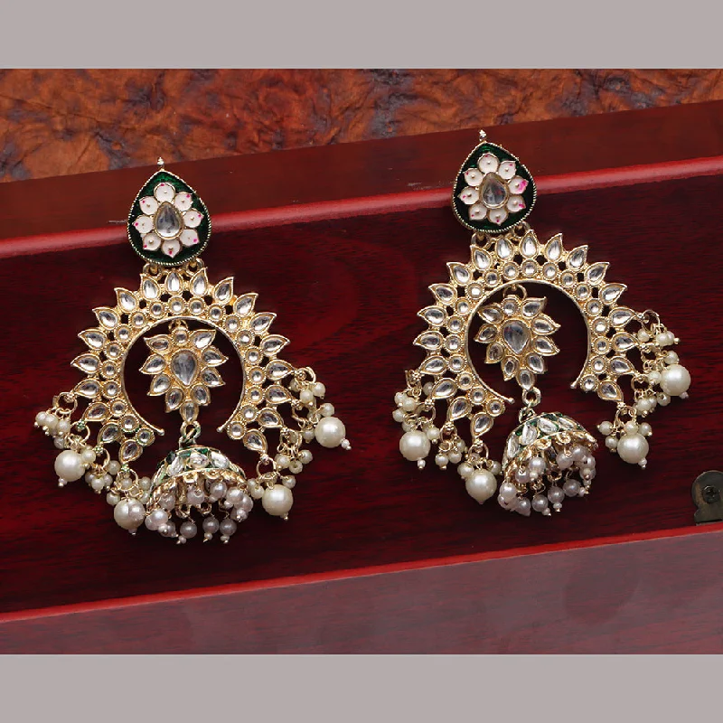 women’s drop earrings-Darshana Jewels Gold Plated Kundan Dangler Earrings