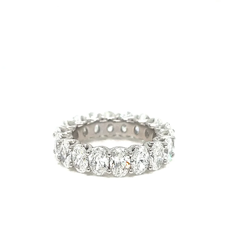 women’s modern engagement rings-Oval-Cut Eternity Lab Diamond Ring