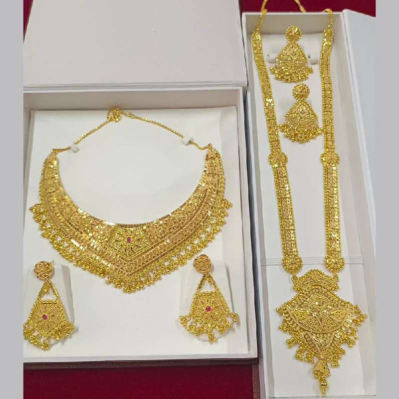 women’s men’s style necklaces-Pari Art Jewellery Forming Double Necklace Set