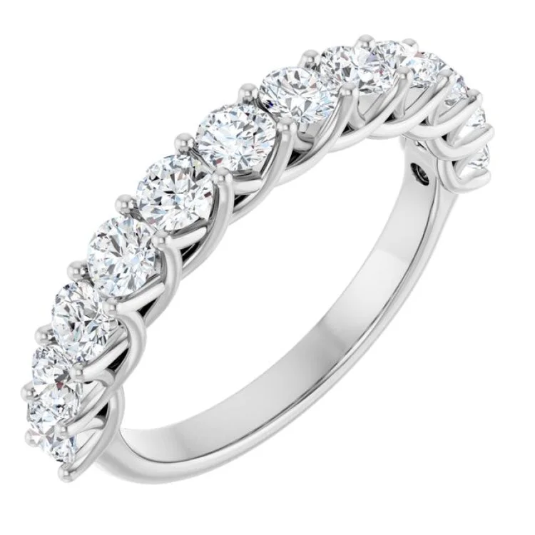 women’s antique rings-14K White 1 CTW Lab-Grown Diamond Anniversary Band