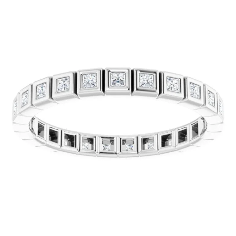 women’s silver engagement rings-14K White 1/3 CTW Natural Diamond Eternity Band Size 6