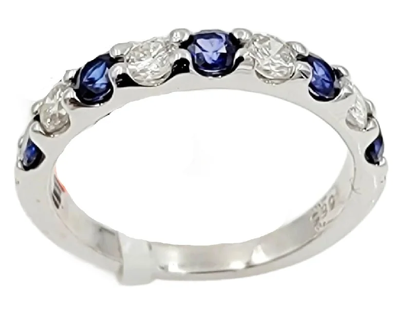 women’s stackable wedding engagement rings-14k Sapphire and Diamond Ring