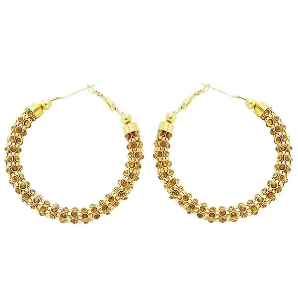 women’s drop earrings-Darshana Jewels Gold Plated Austrian Stone Hoop Earrings