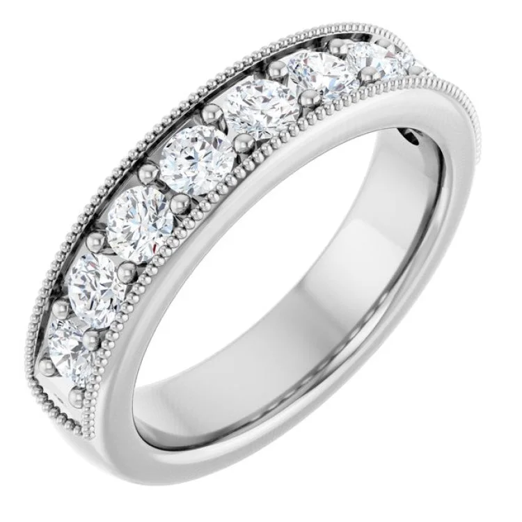 women’s geometric rings-Platinum 3/4 CTW Lab-Grown Diamond Anniversary Band