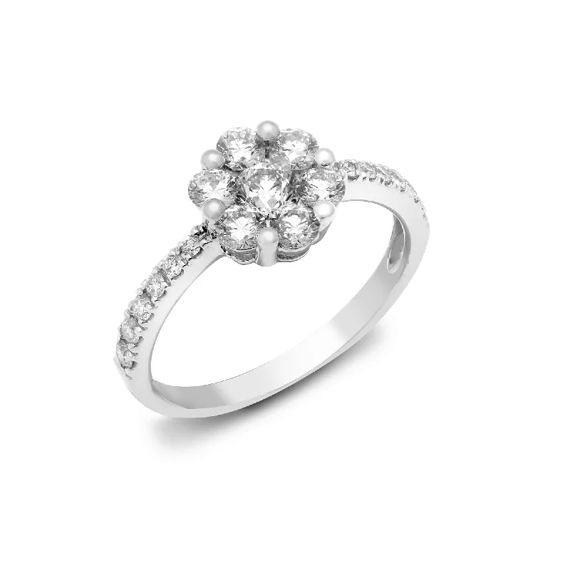 women’s fancy cut engagement rings-18ct White 1.00ct Diamond Ring