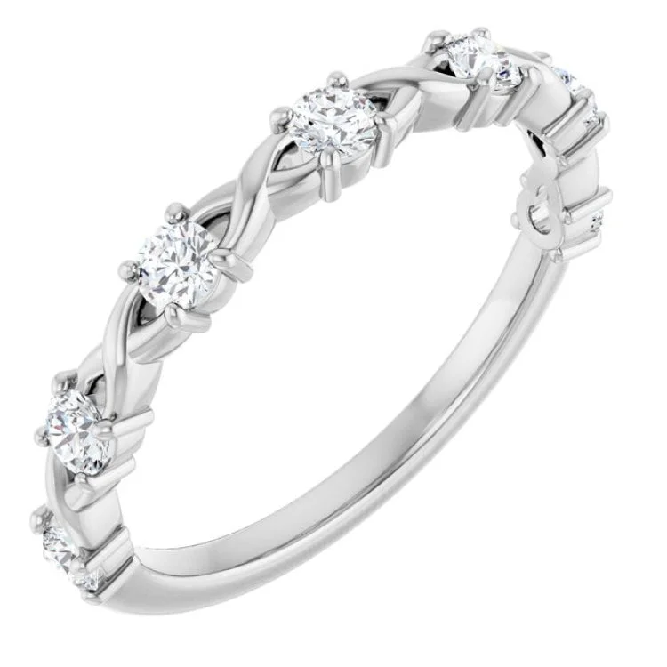 women’s silver engagement rings with gems-14K White 3/8 CTW Lab-Grown Diamond Anniversary Band