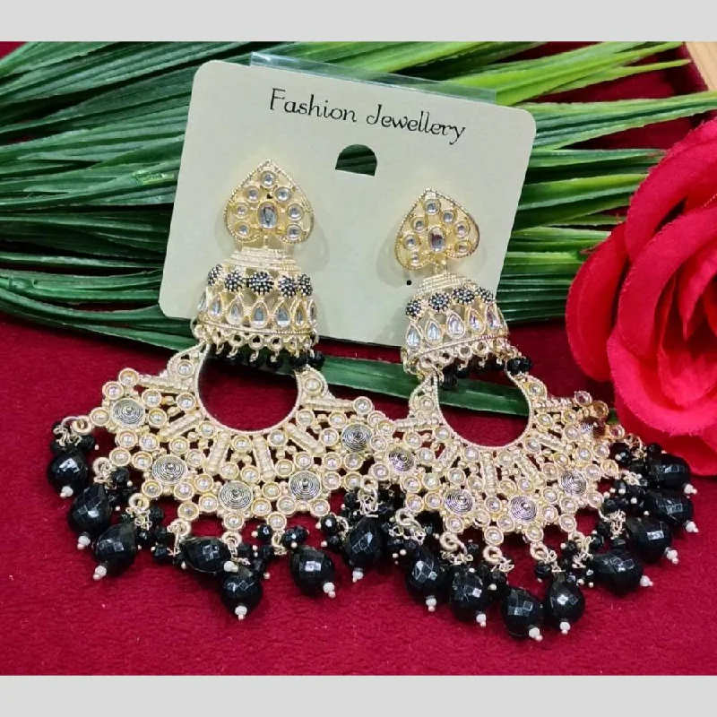 women’s romantic earrings-Manisha Jewellery Gold Plated Kundan Stone And Beads Meenakari Dangler Earrings