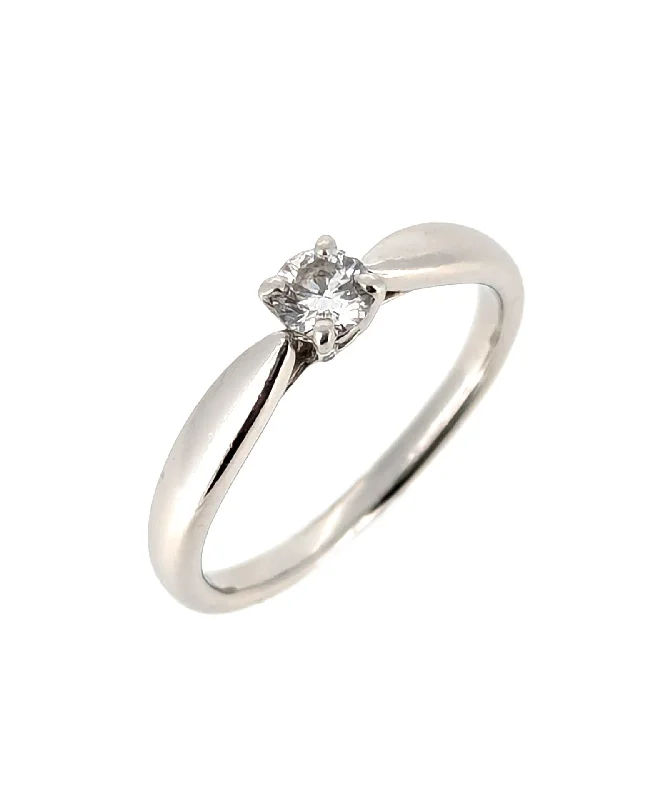 women’s vintage engagement rings-Tiffany & Co. Harmony Platinum 950 0.18ct Diamond Ring US Size 4.25