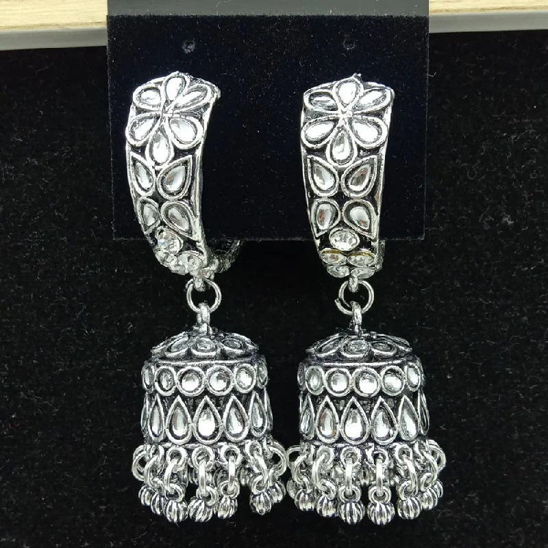 women’s geometric earrings-SP Jewellery Oxidised Plated Jhumki Earrings