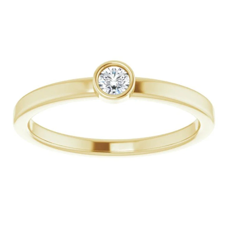 women’s round diamond engagement rings-14K Yellow 1/10 CT Natural Diamond Ring