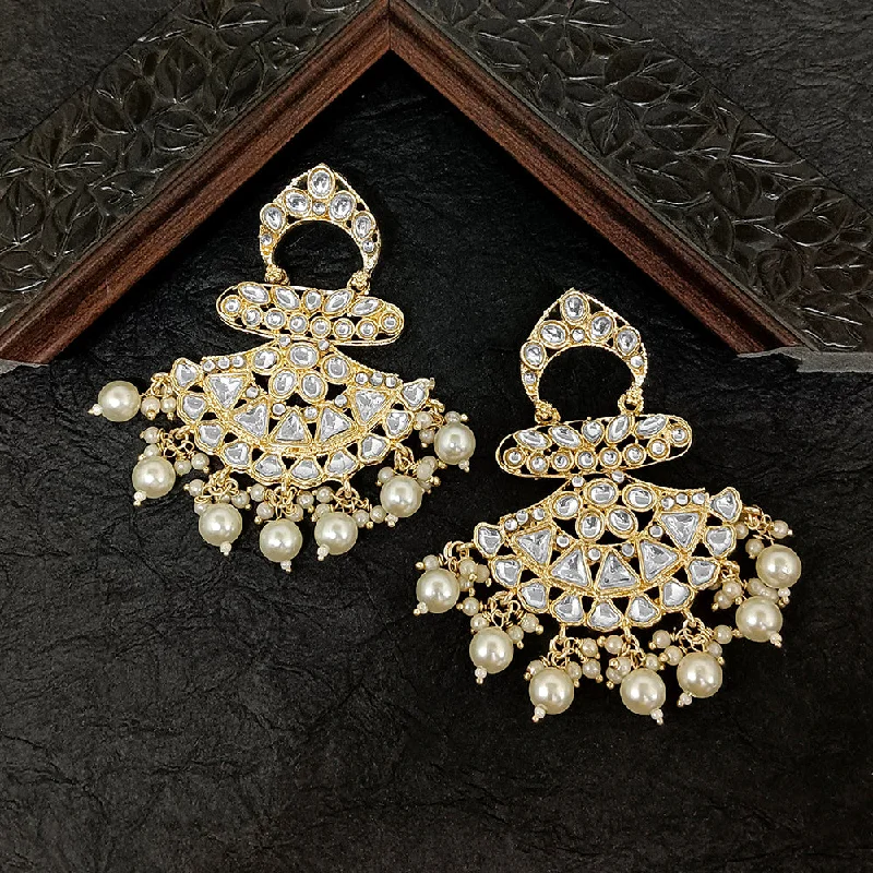 women’s cubic zirconia earrings-Darshana Jewels Gold Plated Kundan Stone Dangler Earrings