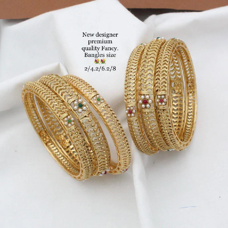 women’s luxury bracelets-Manisha Jewellery Gold Plated Bangles Set