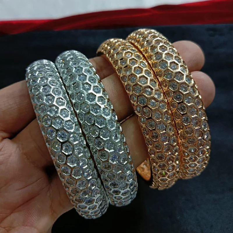 women’s sterling silver bracelets-Manisha Jewellry Austrian Stone Bangles Set