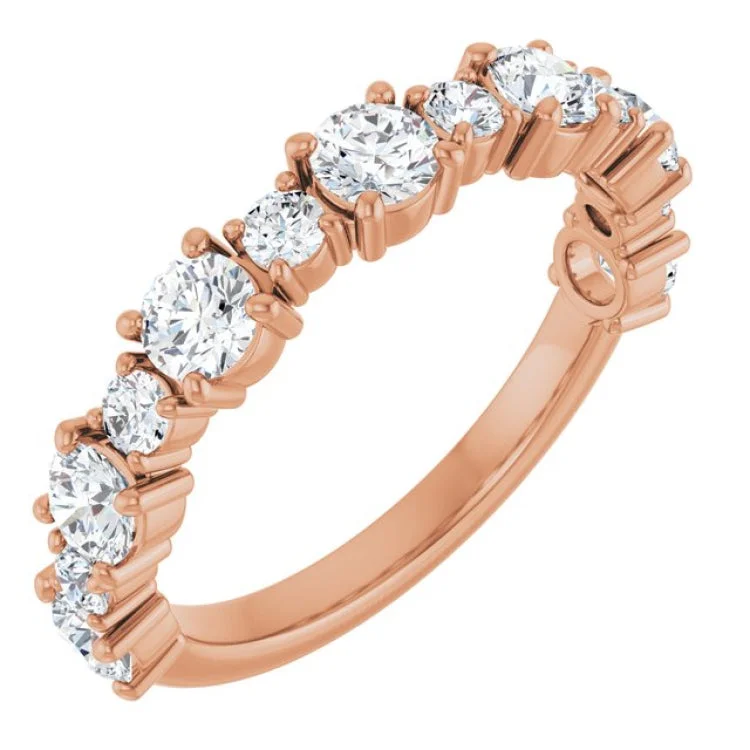 women’s heart-shaped engagement rings-14K Rose 1 1/3 CTW Lab-Grown Diamond Anniversary Band