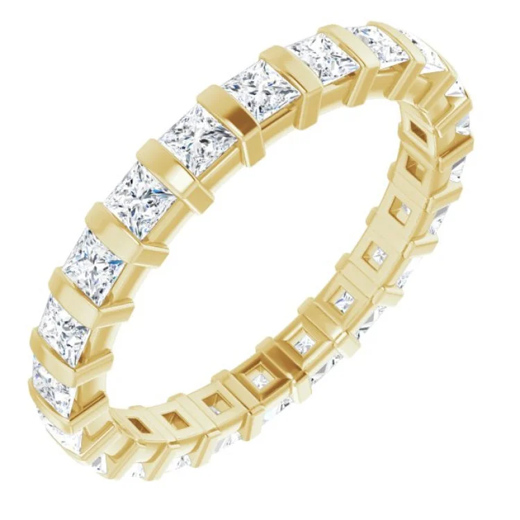 women’s wedding bands-14K Yellow 1 1/8 CTW Natural Diamond Eternity Band Size 5