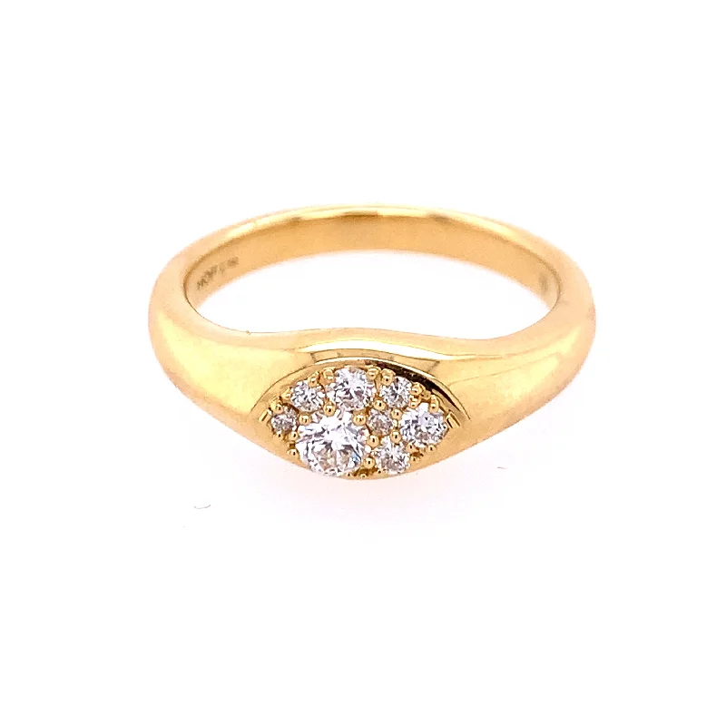 women’s custom gemstone engagement rings-Cluster Diamond Ring in 18k Yellow Gold