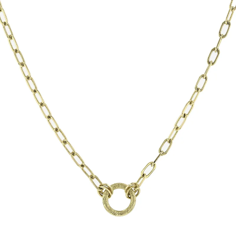 women’s twisted necklaces-Open Round Link Necklace