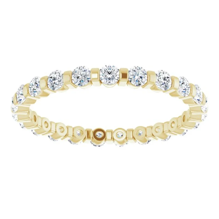 women’s zirconia rings-14K Yellow 3/4 CTW Natural Diamond Eternity Band Size 6