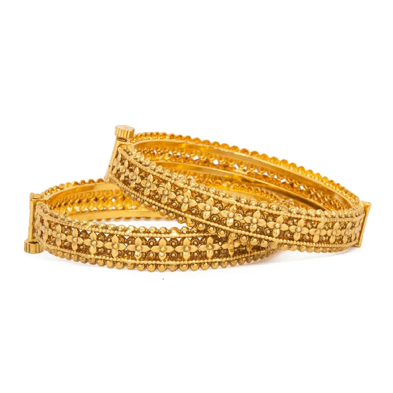 women’s adjustable bracelets-Raddhi Jewels Designer Premium Quality Rajwadi Gold Plated Brass Openable Kada/Bangles Set