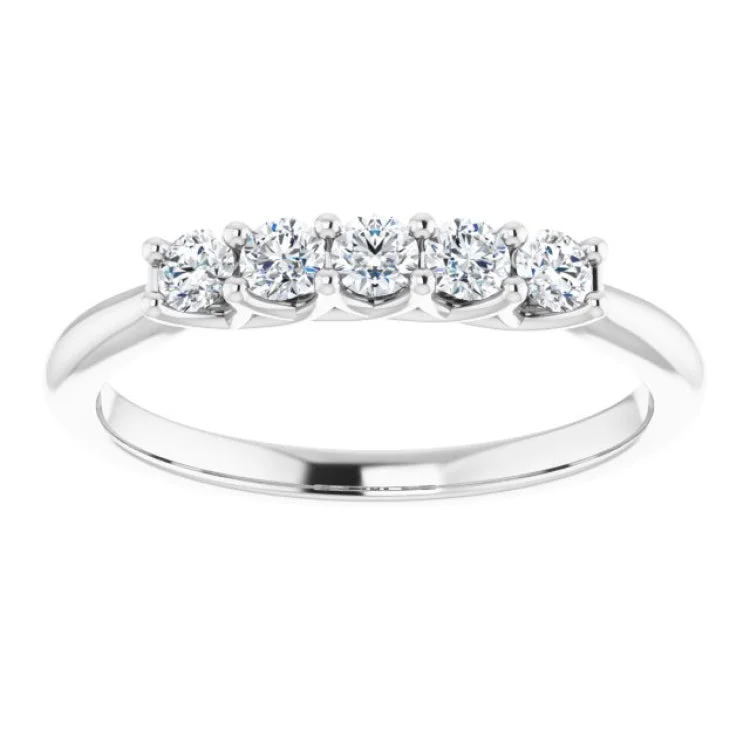 women’s silver stackable rings-Platinum 1/3 CTW Natural Diamond Anniversary Band