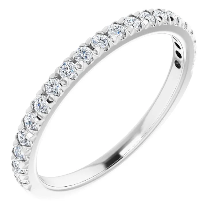 women’s mixed metal rings-Platinum 1/4 CTW Natural Diamond French-Set Anniversary Band