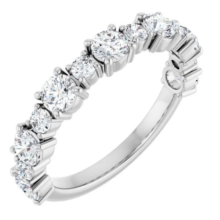 women’s art deco rings-Platinum 3.4 mm Round Anniversary Band Mounting