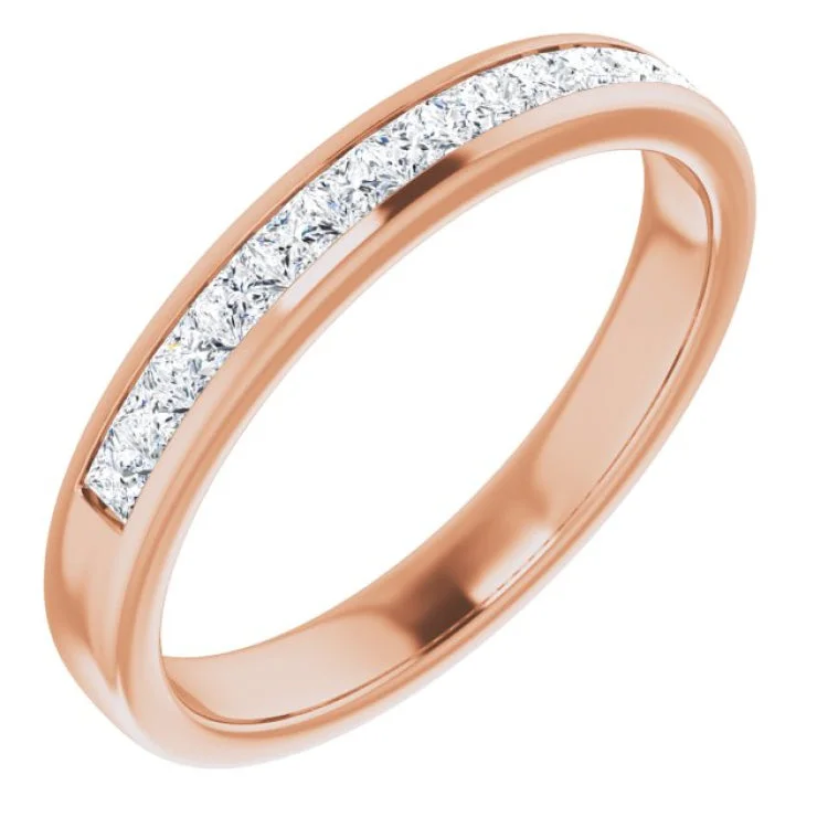 women’s luxury rings-14K Rose 5/8 CTW Natural Diamond Band