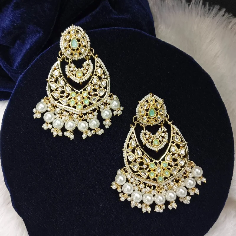 women’s golden hoop earrings-Darshana Jewels Kundan Stone Gold Plated Dangler Earrings