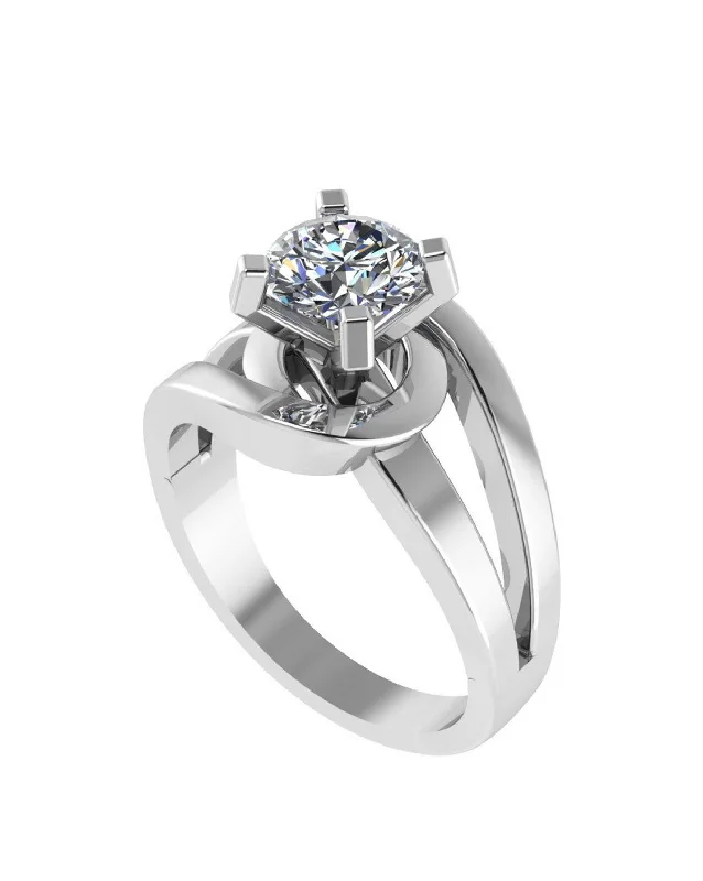 women’s simple rings-Sterling Silver Solitaire Ring