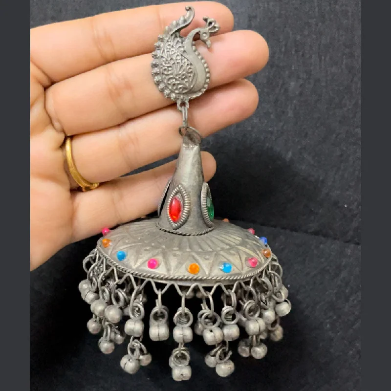 women’s long dangling earrings with diamonds-Shringarstreet Oxidised Plated Jhumki Earrings