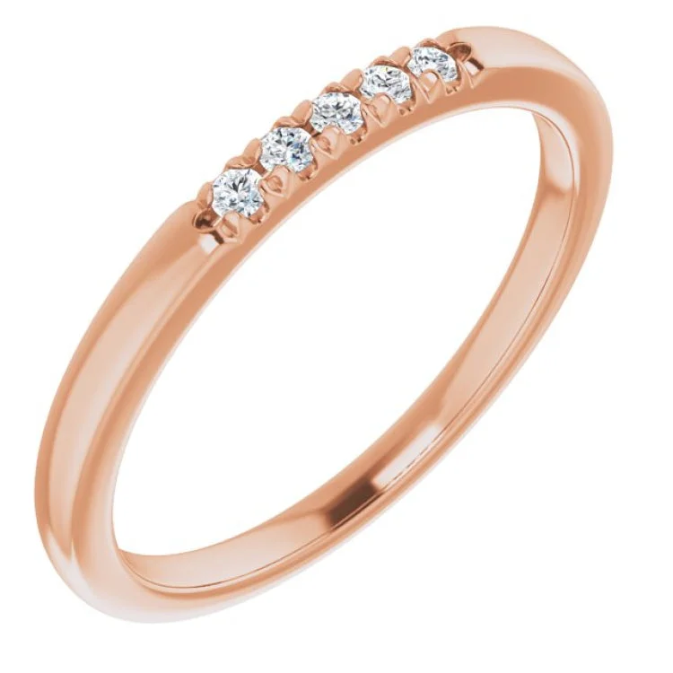 women’s opal rings-14K Rose .07 CTW Natural Diamond Anniversary Band