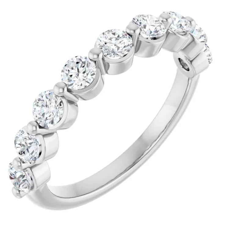 women’s ruby engagement rings-Platinum 9/10 CTW Lab-Grown Diamond Anniversary Band