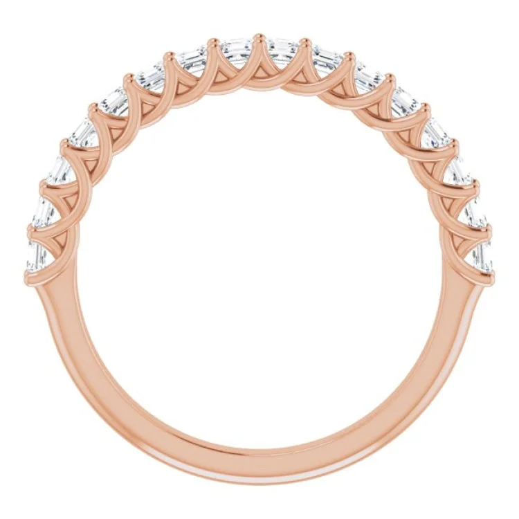 women’s moonstone rings-14K Rose 3/4 CTW Natural Diamond Anniversary Band