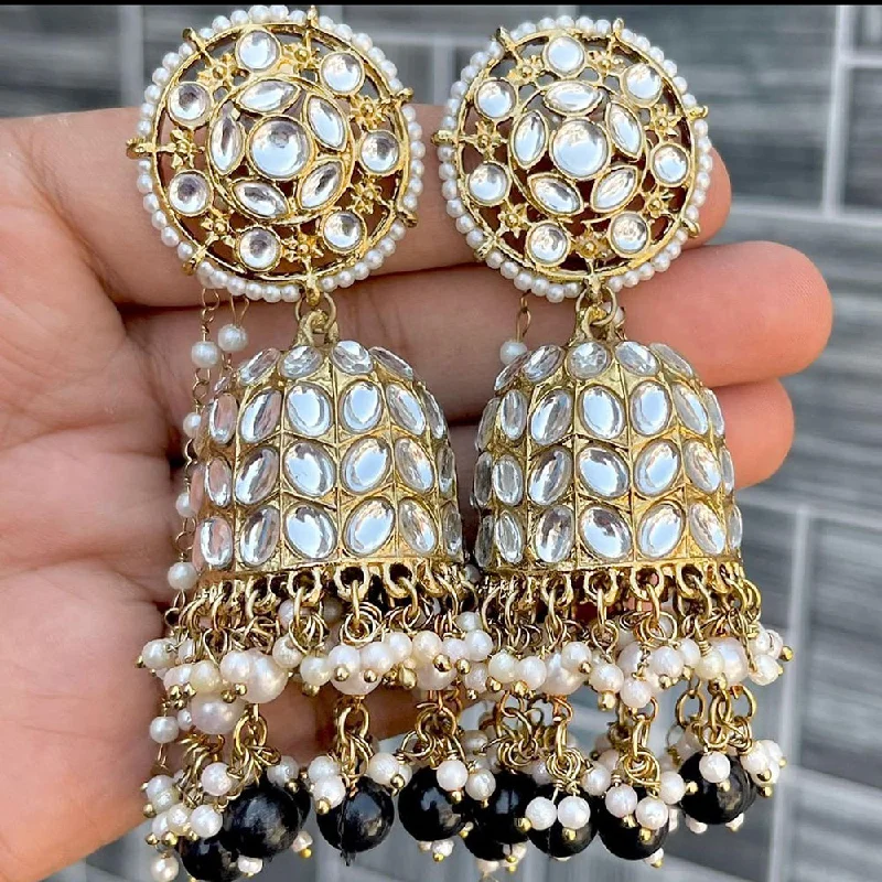 women’s moonstone earrings-Manisha Jewellery Gold Plated Kundan Jhumki Earrings