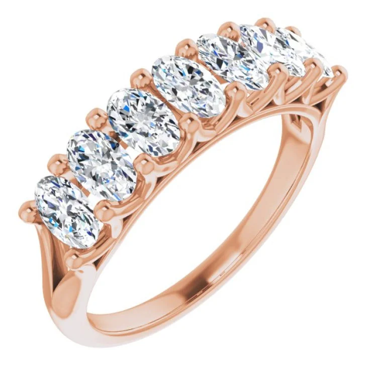 women’s promise rings with gemstones-14K Rose 1 3/4 CTW Natural Diamond Anniversary Band