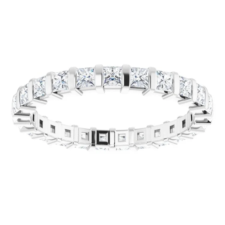 women’s diamond solitaire rings-14K White 7/8 CTW Natural Diamond Eternity Band Size 5