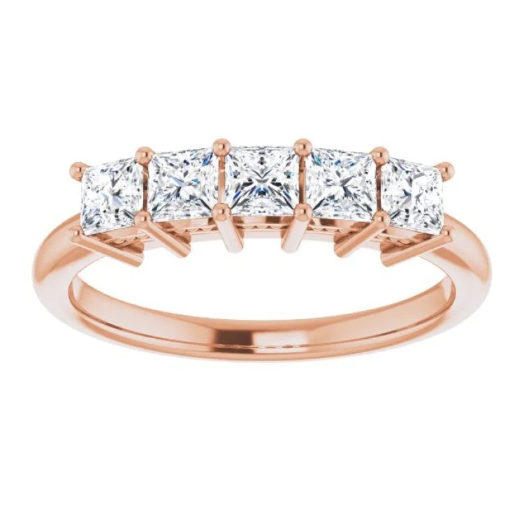 women’s heart-shaped engagement rings-14K Rose 3/4 CTW Natural Diamond Anniversary Band