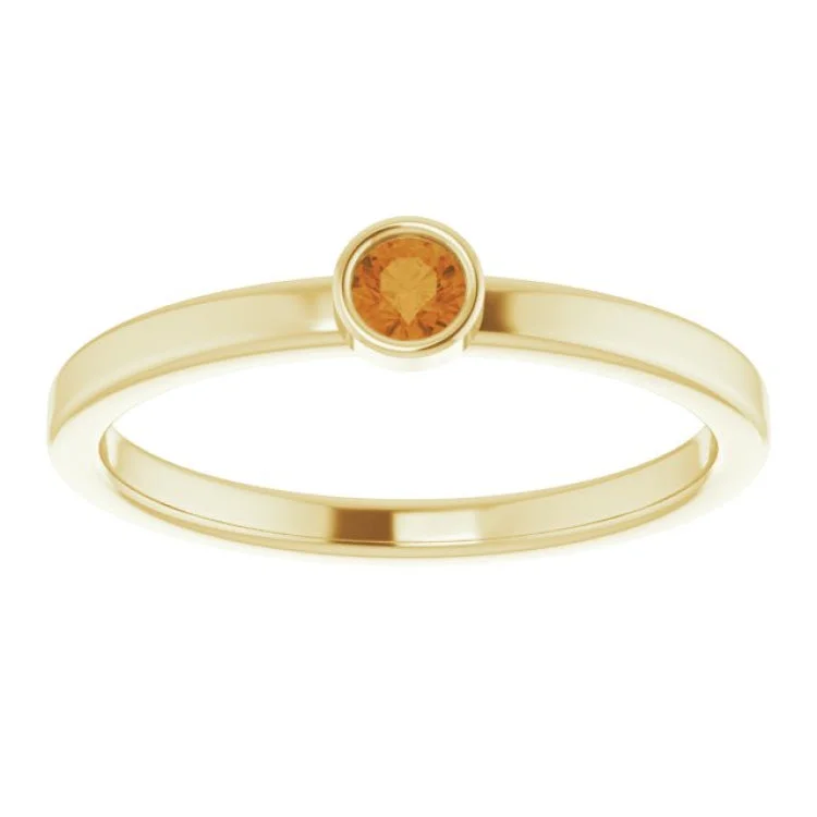 women’s birthstone rings-14K Yellow 3 mm Natural Citrine Ring