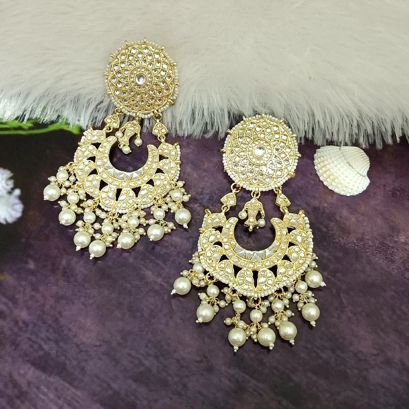 women’s small hoop earrings-Darshana Jewels Gold Plated Kundan Dangler Earrings