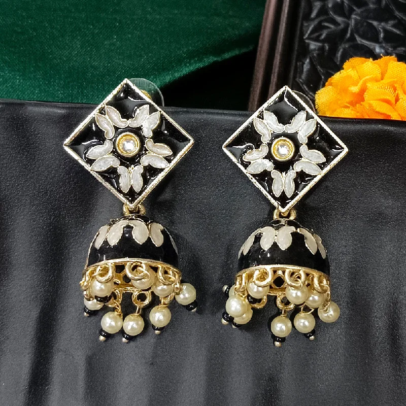 women’s sapphire earrings-Darshana Jewels Gold Plated Mennakari Jhumki Earrings