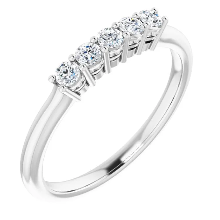 women’s gold engagement rings with diamonds-14K White 1/4 CTW Natural Diamond Anniversary Band