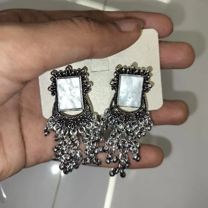 women’s square earrings-Abhinandan Oxodised Plated Ghungroo Dangler Earrings