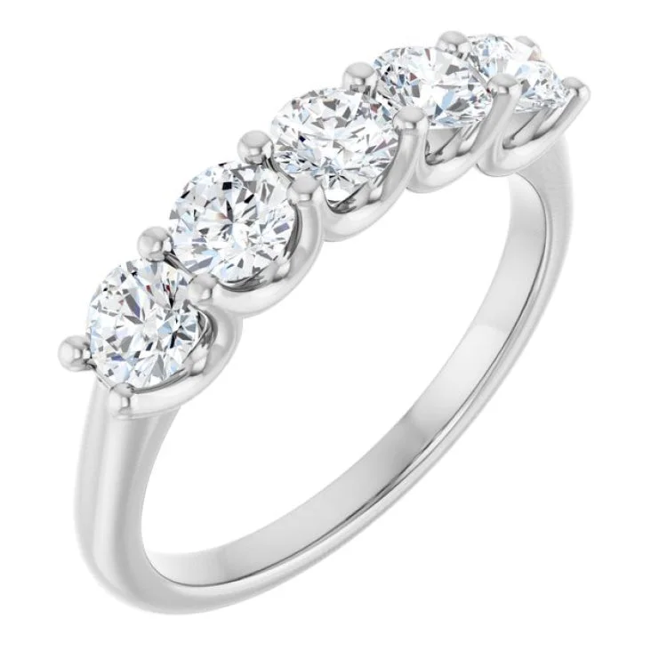 women’s classic rings-14K White 1 CTW Lab-Grown Diamond Anniversary Band