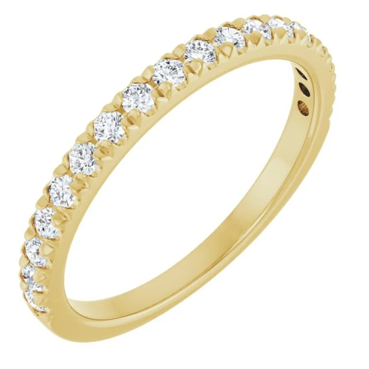 women’s ruby rings-14K Yellow 1/3 CTW Lab-Grown Diamond French-Set Anniversary Band