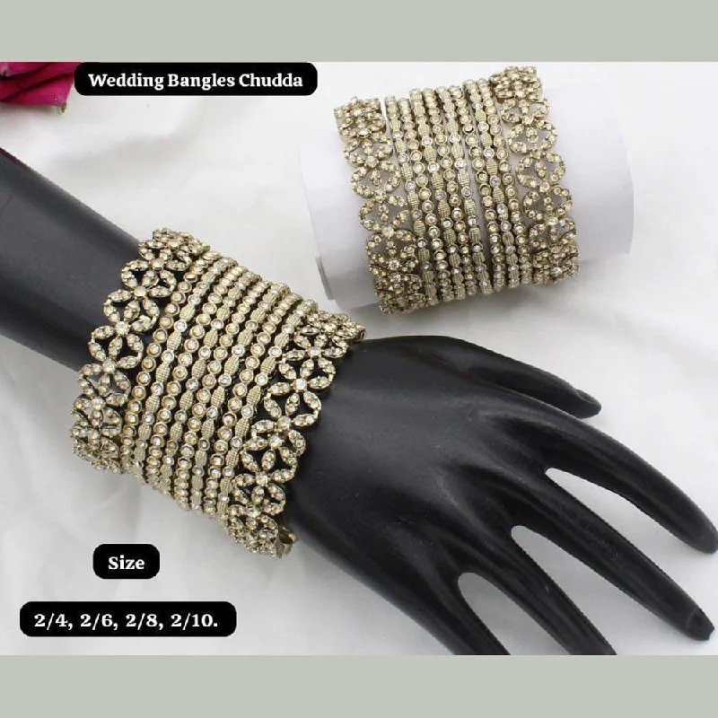 women’s custom charm bracelets-Manisha Jewellery  Austrain Stone Bangles Set