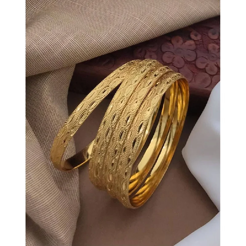 women’s silver bangles-Akruti Collection Gold Plated Bangles Set