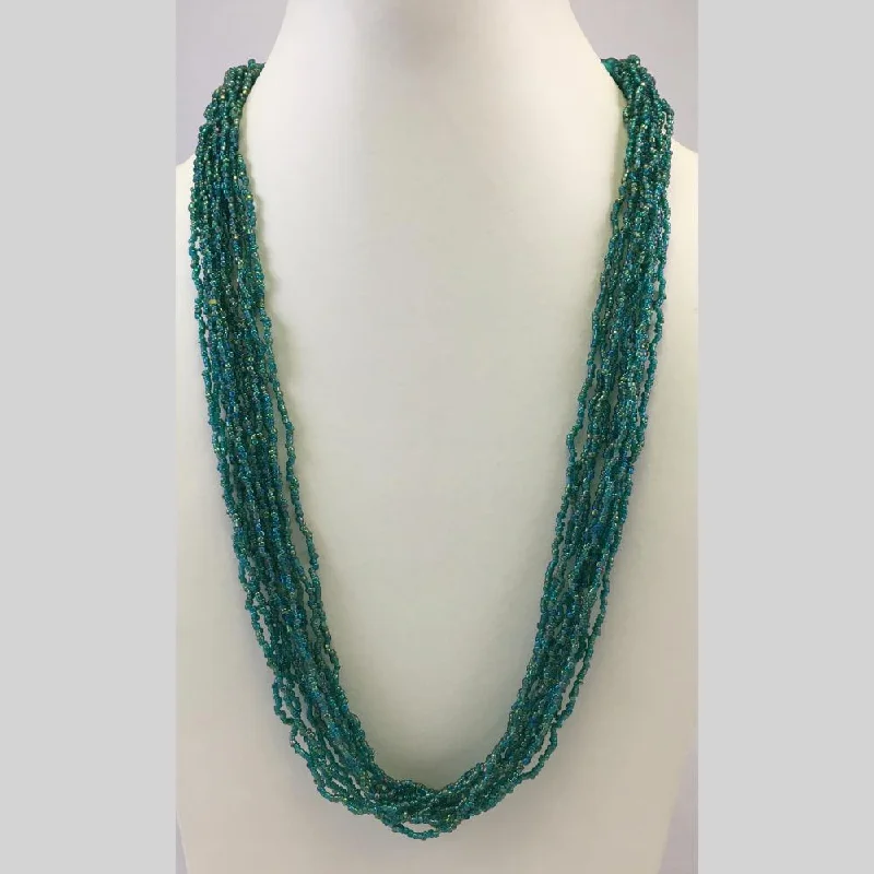 women’s chunky necklaces-Banaras Beads Multi Layer Long Necklace