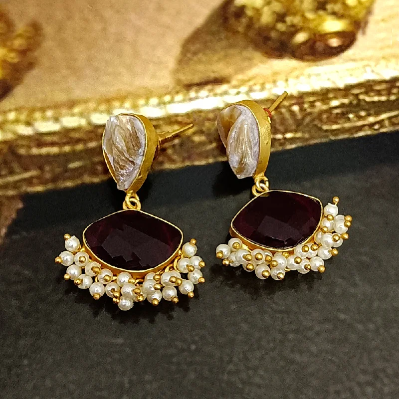 women’s large earrings-Darshana Jewels Gold Plated Crystal Dangler Earrings